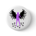 Purple Goth Angel button