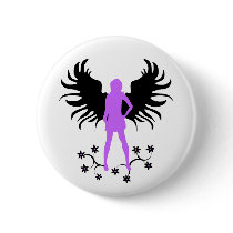 Purple Goth Angel button