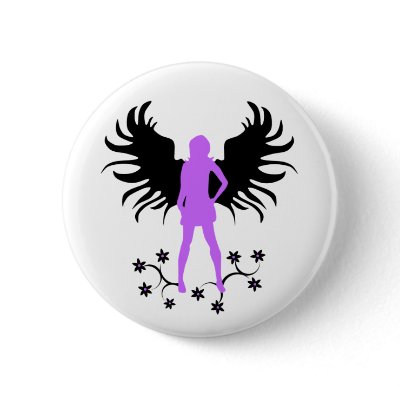 Purple Goth Angel button by HeatherArt