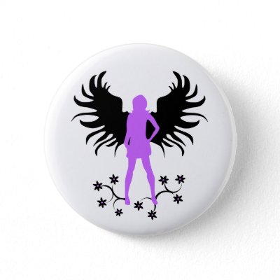 Purple Goth Angel button by HeatherArt Purple Goth Angel button