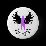 Purple Goth Angel button
