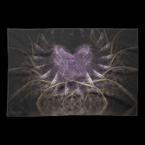 Purple Goth Fractal HeART 16x24in Tea Towel kitchen towels