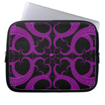 Purple Gothic Heart Fractal Computer Sleeve
