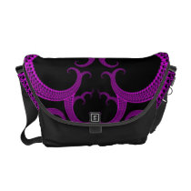 Purple Gothic Heart Fractal Courier Bag