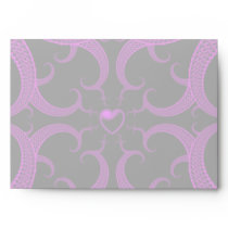 Purple Gothic Heart Fractal Envelopes