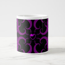 Purple Gothic Heart Fractal Extra Large Mugs