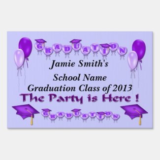 Purple Graduation Party Yard Sign