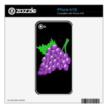 Purple Grape Cluster Skins For iPhone 4S