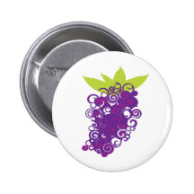 Purple Grape Design Pinback Button