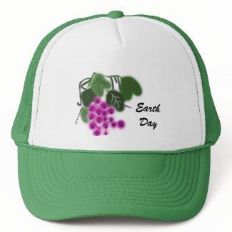 purple grapes and green leaves hat