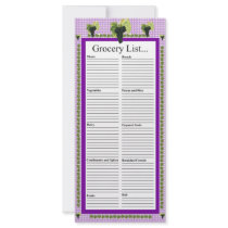 Purple Grapes Design Grocery List Rack Cards