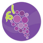 Purple Grapes Round Sticker