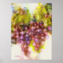 purple grapes, watercolor painting posters
