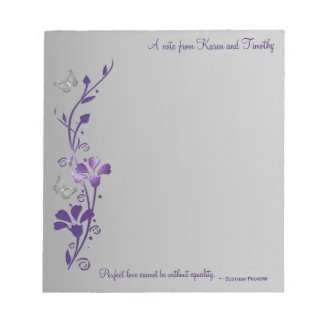 Purple, Gray Butterfly Foral with Scottish Proverb