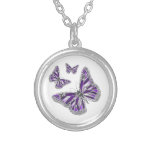 Purple gray butterfly girly custom jewelry