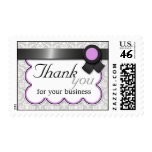 Purple & Gray Damask "Thank you for your business" Stamp