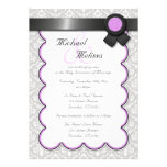 Purple & Gray Damask Wedding Invitations