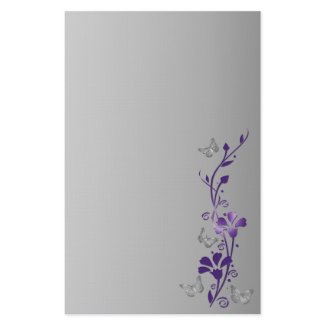 Purple, Gray Floral Butterflies Wedding Stationery