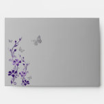 Purple, Gray Floral Butterfly Envelope for 5"x7"