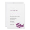 Purple gray peacock garden chic wedding invitation invitation