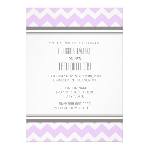 Purple Gray Photo 16th Birthday Party Invitations