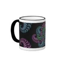 Purple, Green, and blue fractal Mug by PhotoPatch Purple, Green, and blue fractal Mug