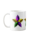PURPLE GREEN AND GOLD MARDI GRAS STAR COFFEE MUG