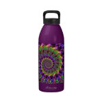 Purple & Green Bokeh Fractal Drinking Bottles