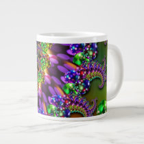 Purple & Green Bokeh Fractal Extra Large Mugs