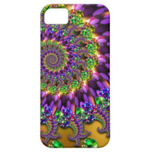 Purple & Green Bokeh Fractal iPhone 5 Cases