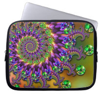 Purple & Green Bokeh Fractal Laptop Computer Sleeve