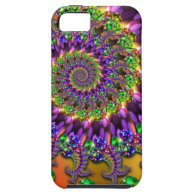 Purple & Green Bokeh Fractal Pattern iPhone 5 Cases