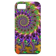 Purple & Green Bokeh Fractal Pattern iPhone 5 Cases