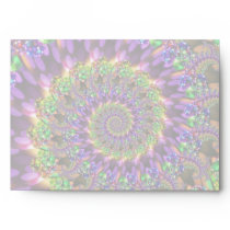 Purple & Green Bokeh Fractal Pattern Envelope