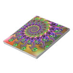 Purple & Green Bokeh Fractal Pattern Notepad