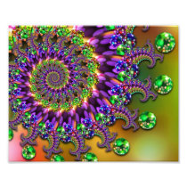 Purple & Green Bokeh Fractal Pattern
