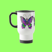 Purple Green Butterfly mug mugs