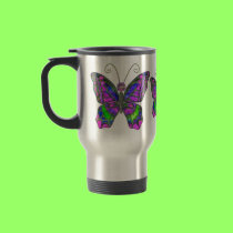 Purple Green Butterfly mug mugs
