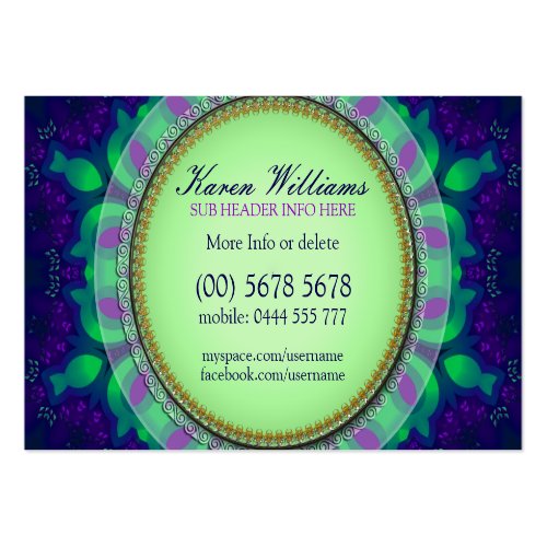 Purple Green Delight Business Card Template