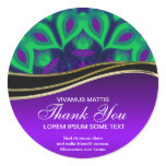 Purple Green Delight Thank You Round Sticker