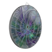 Purple Green Flower Modern Abstract Art Fractal Dart Board Zazzle