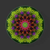 Purple Green : Geometric Mandala Art buttons