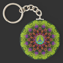 Purple Green : Geometric Mandala Art keychains