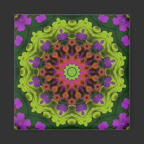 Purple Green : Geometric Mandala Art magnets