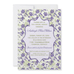 Purple, Green, Ivory Floral Bridal Shower Personalized Announcements