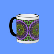 Purple & Green Kaleidoscope mugs