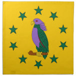 Purple Green Parrot Printed Napkins