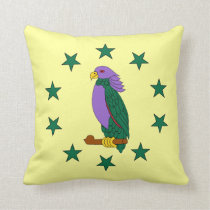 Purple Green Parrot (S) Throw Pillow at Zazzle