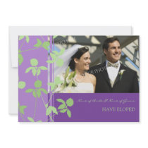 Purple Green Photo Elopement Announcement Cards