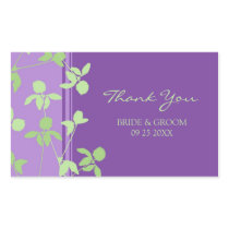 Purple Green Thank You Wedding Favor Tags Rectangular Sticker